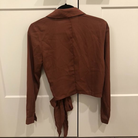 Pretty Little Thing || Deep Mauve Chiffon Tie Up - Picture 2 of 3